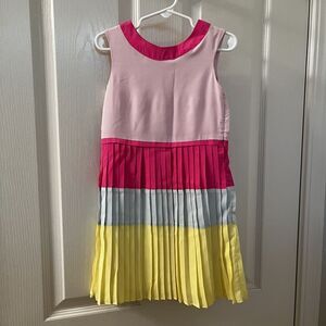 Baker by Ted Baker Pink Pleated Skirt Dress Colorblock Girls Size 5